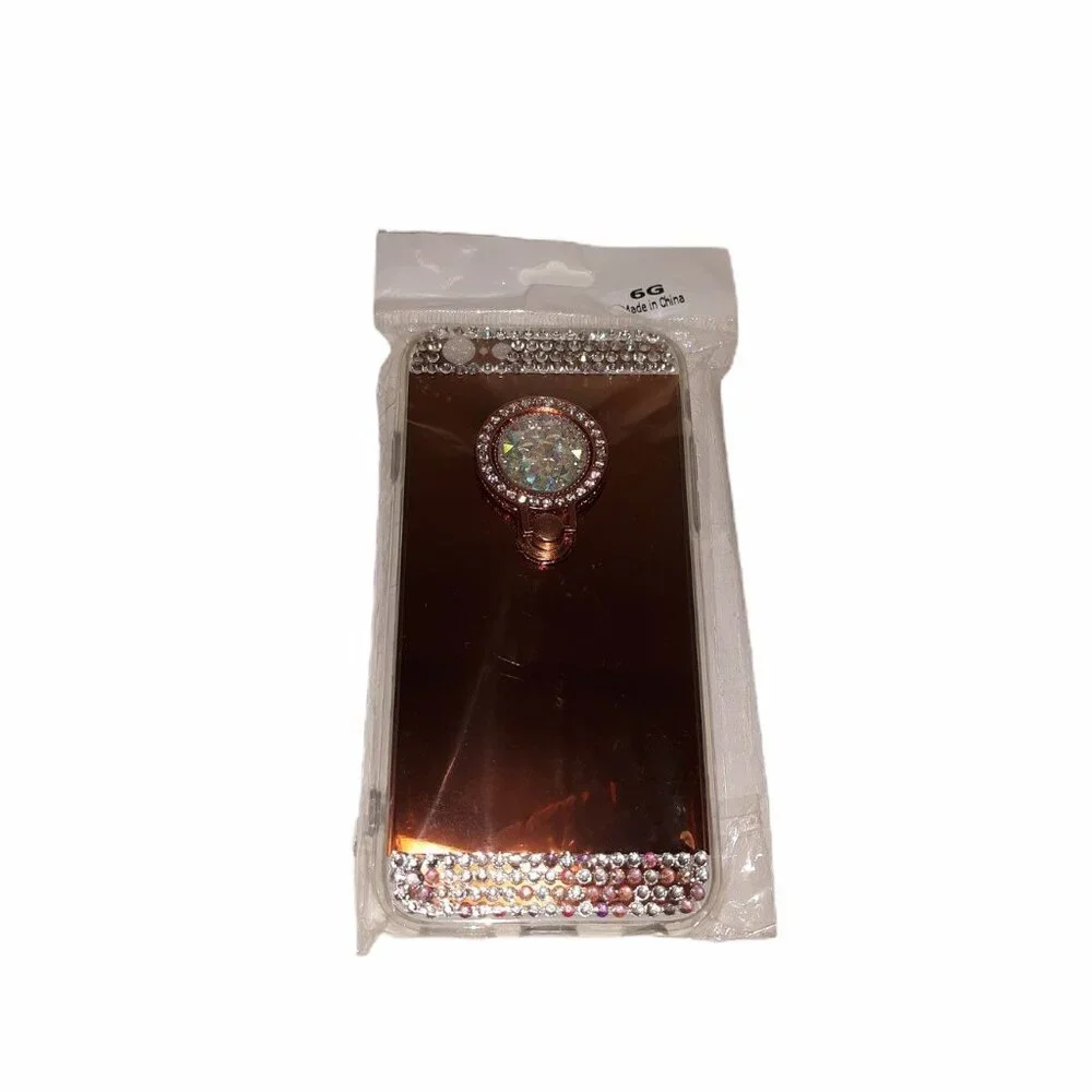Luxury Crystal Rhinestone Bling Mirror Rose Gold IPhone 6/6s Case W/ Ring Holder